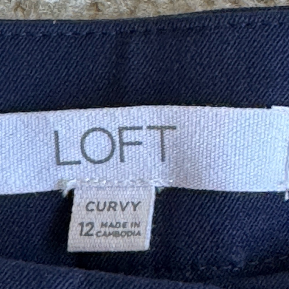 LOFT Navy Blue Pants with Gold Buttons size 12 Curvy fit - Picture 6 of 6